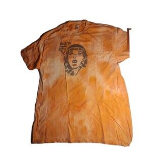 oh my god Tshirt hippie orange bleached tee shirt  original Custom Unsex XL